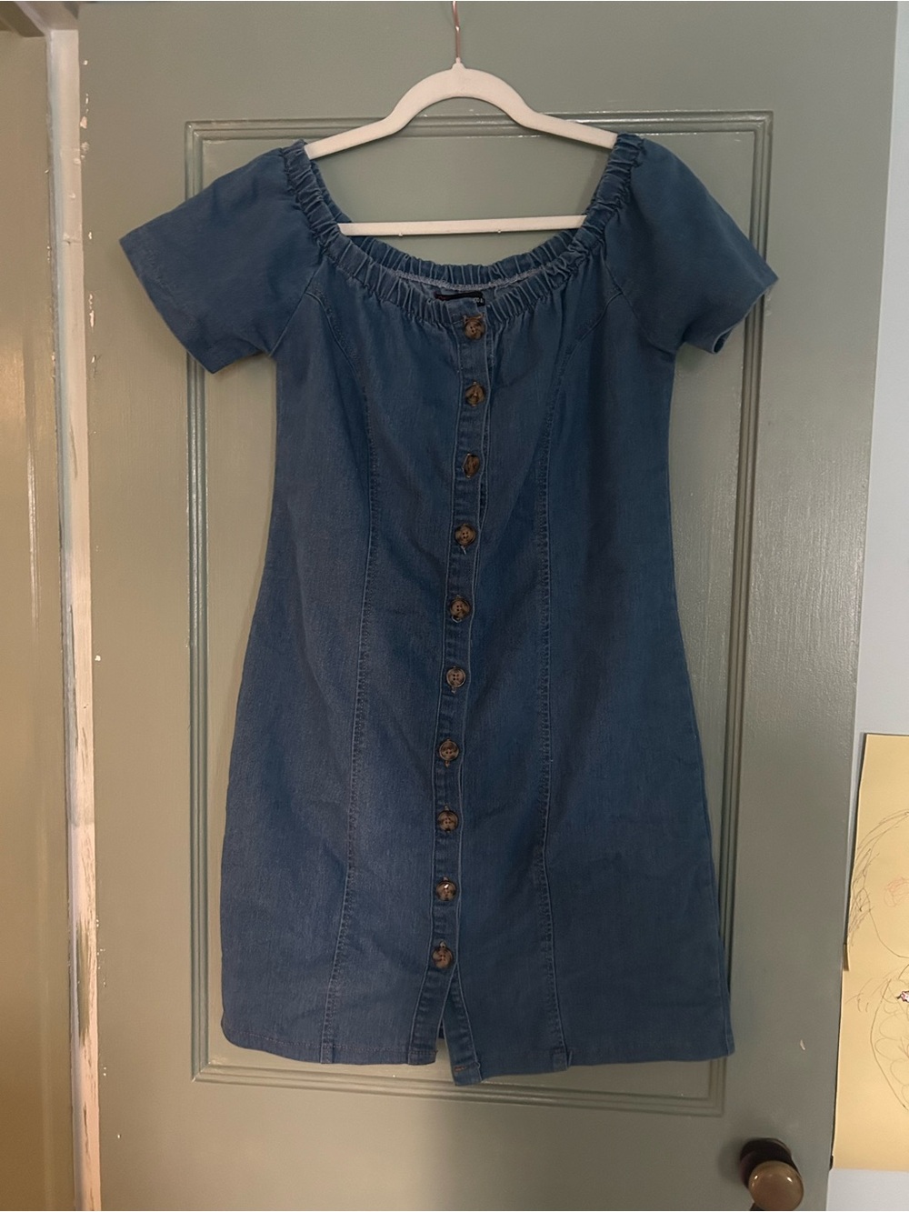 Y2K Button-Front Denim Mini Dress